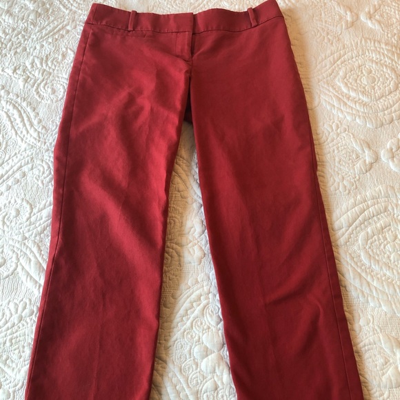 Loft red pants - hook and button closure - size 4 - Picture 5 of 8
